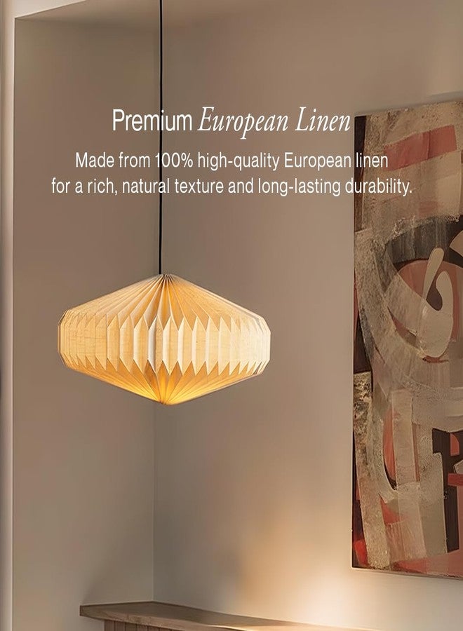 FIG Living Oblong 2 Pendant Lamp (Linen) | 54x54x21 cm (Medium) | Luxury & Durable Handmade Origami Design Ceiling Lamp & Chandelier | Ideal for Dining Room, Living Room & Cafe (Bulb Not Included) - Image 5
